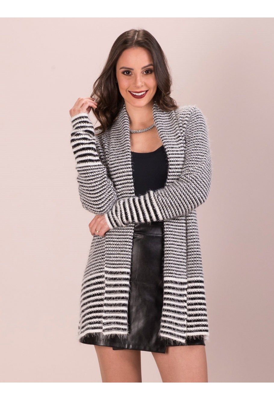 jaqueta de malha feminina